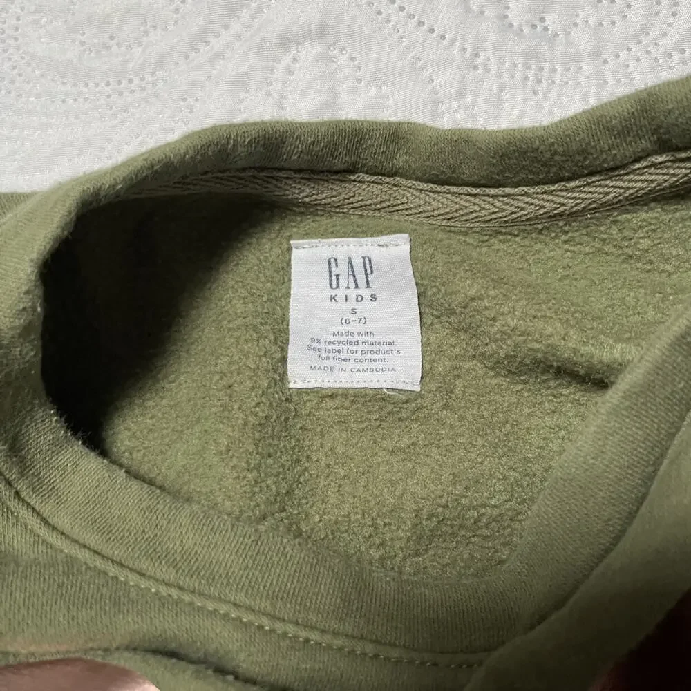 Gap Metallic Logo Pullover Sweatshirt Size 6/7